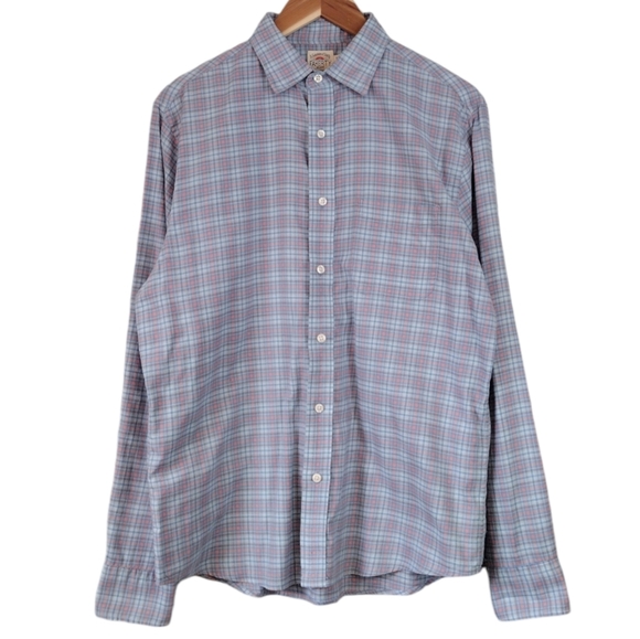 Faherty Men's Windowpane Cowboy Western Long Sleeve Button Down Shirt Size M - Picture 1 of 13
